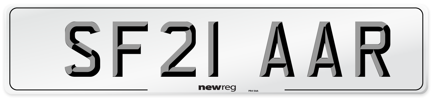 SF21 AAR Number Plate from New Reg